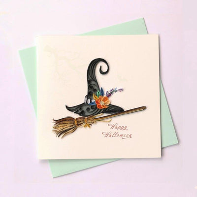 Hand Quilled Greeting Card Witches Hat #10436