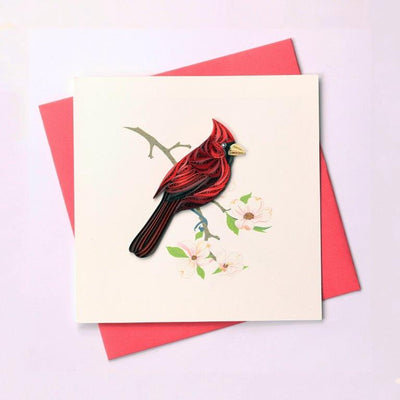 Hand Quilled Greeting Card Cardinal #10442