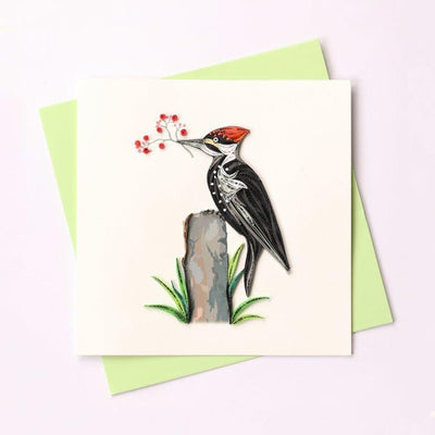 Hand Quilled Greeting Card Pileated Woodpecker #10445