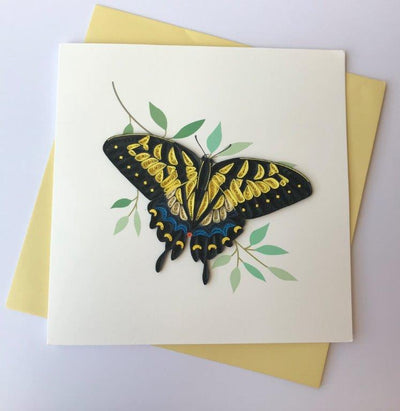 Hand Quilled Greeting Card Swallowtail Butterfly #10553