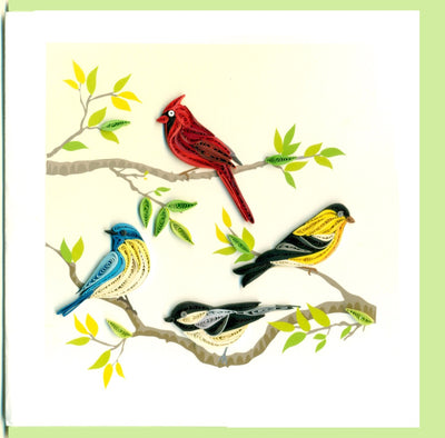 Hand Quilled Greeting Card Birds #10578