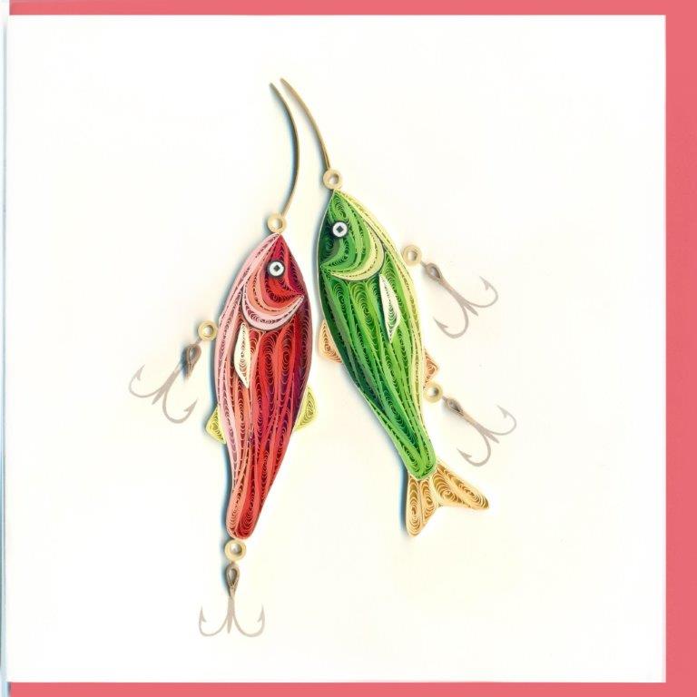 Hand Quilled Greeting Card Fishing Lure #10603