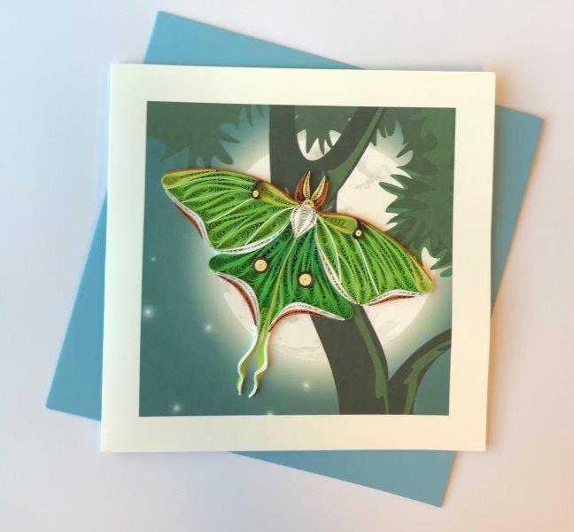 Hand Quilled Luna Moth #10745
