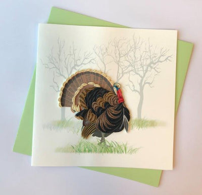Hand Quilled Greeting Card Turkey #10753