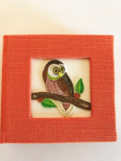 Hand Quilled Sticky Note Cover Owl #SN10379