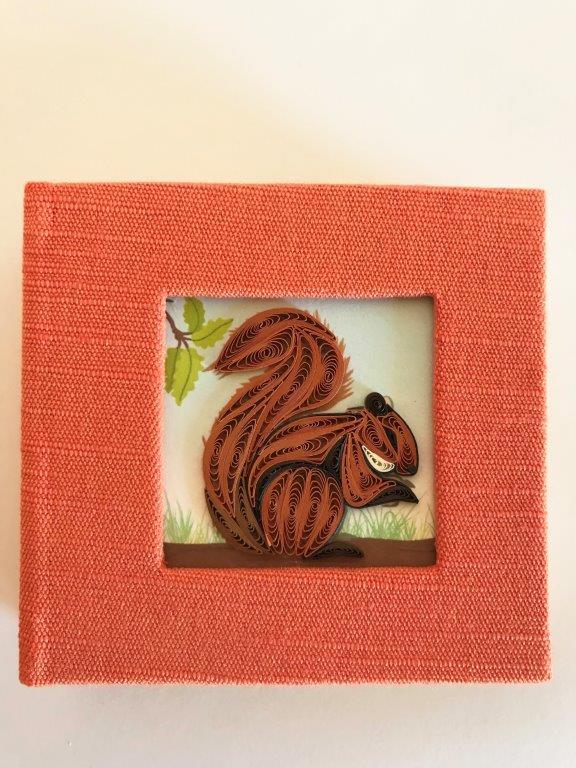 Hand Quilled Sticky Note Cover Squirrel  #SN10388