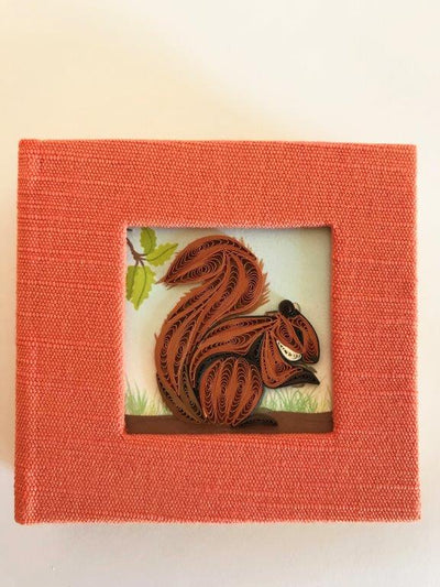 Hand Quilled Sticky Note Cover Squirrel  #SN10388