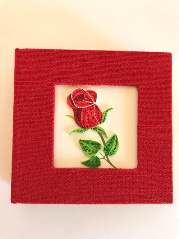 Hand Quilled Sticky Note Cover Rose #SN10389