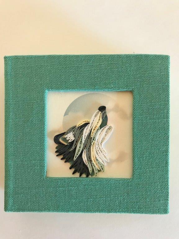 Hand Quilled Sticky Note Cover Wolf #SN10398
