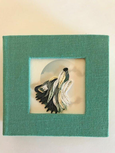 Hand Quilled Sticky Note Cover Wolf #SN10398