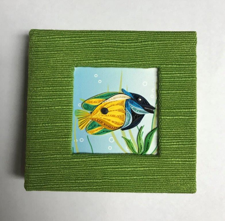 Hand Quilled Sticky Note Cover Tropical Fish #10451
