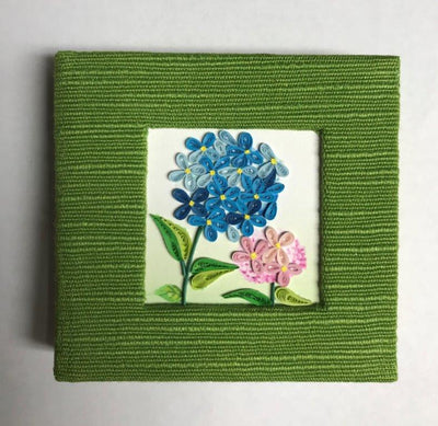 Hand Quilled Sticky Note Cover Hydrangea #SN10452