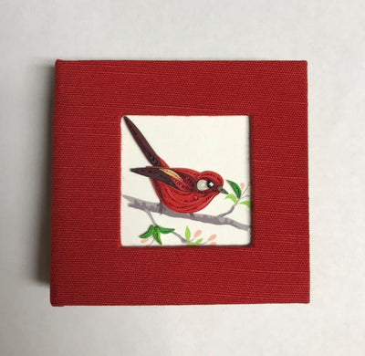 Hand Quilled Sticky Note Cover Red Bird #SN10455
