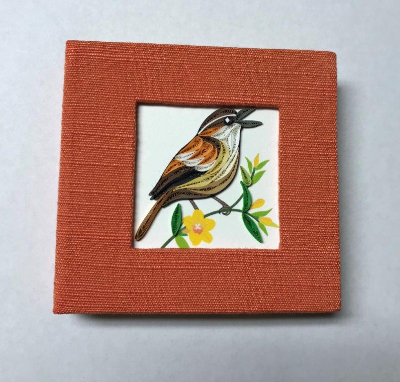 Hand Quilled Sticky Note Cover Carolina Wren #SN10461