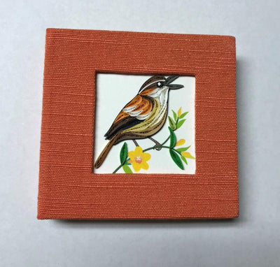 Hand Quilled Sticky Note Cover Carolina Wren #SN10461