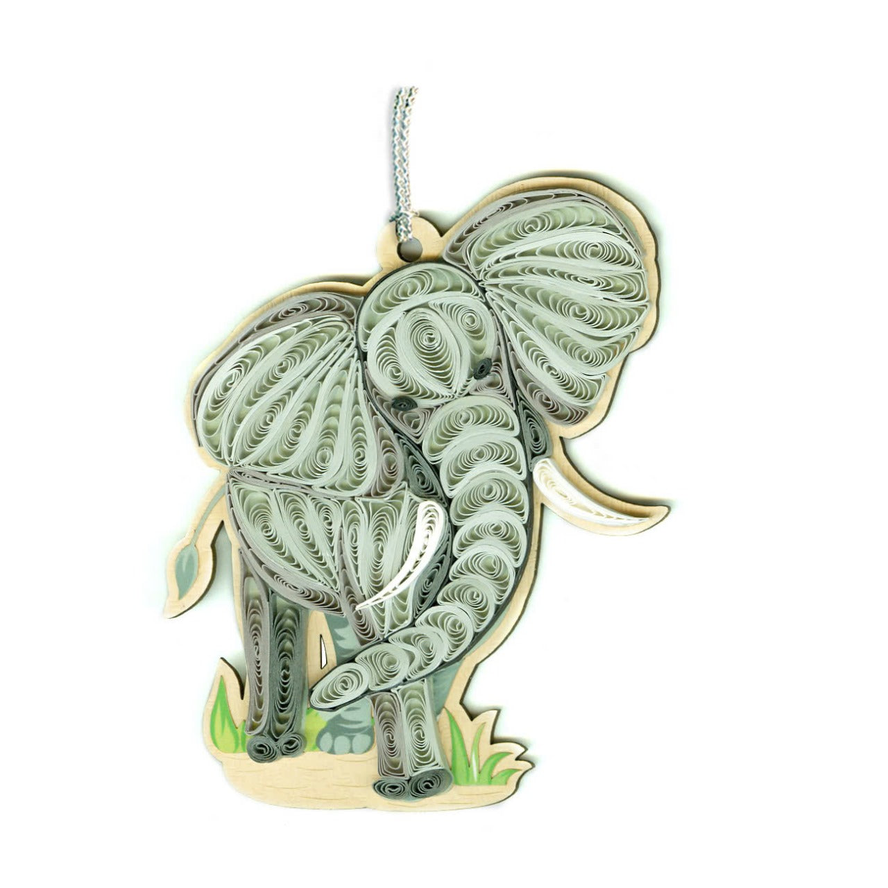 Hand Quilled Elephant Ornament #QO12193