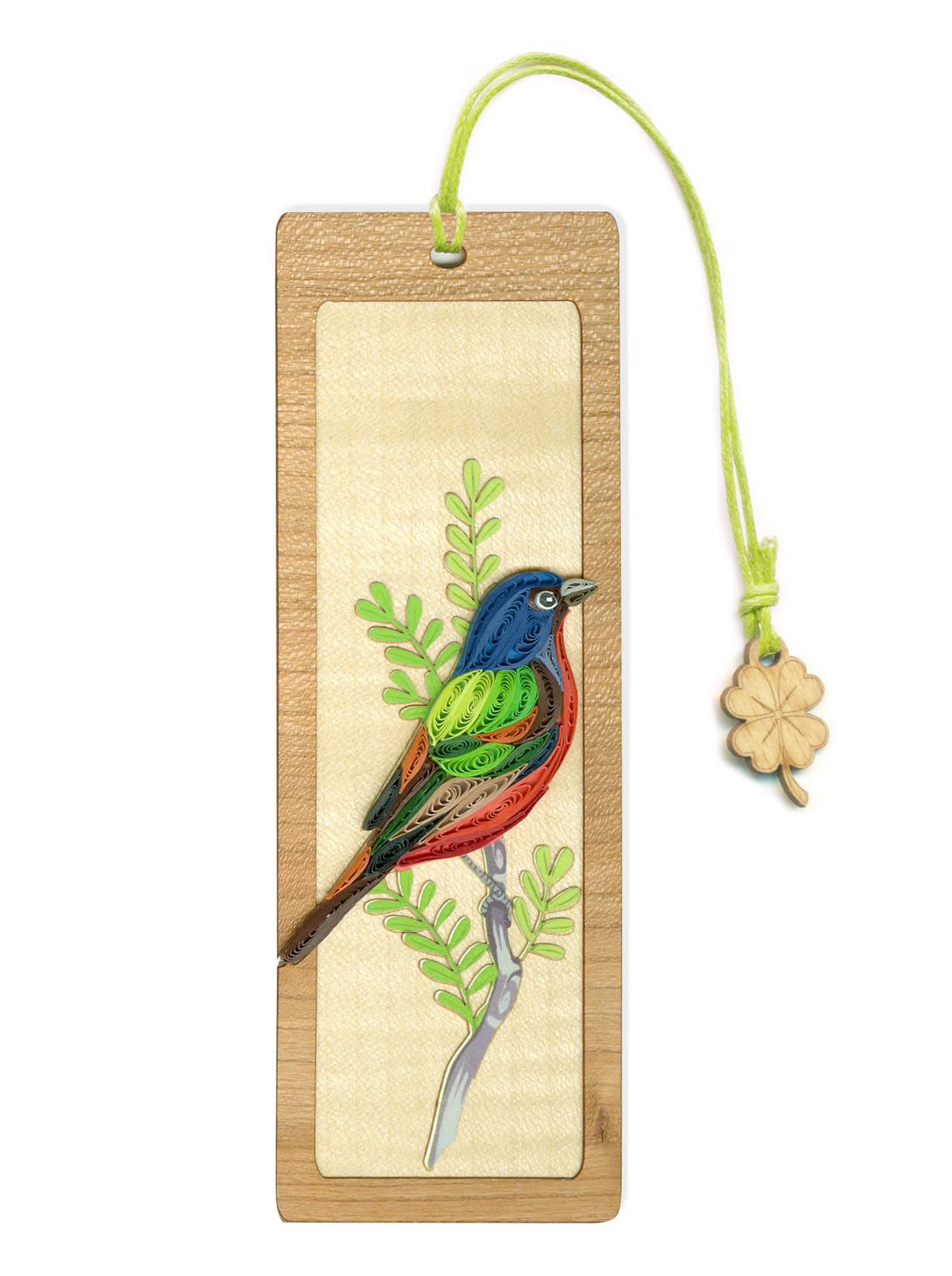 Hand Quilled Painted Bunting Bookmark #BM12161