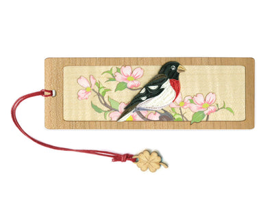 Hand Quilled Rose Breasted Grosbeak Bookmark #BM12155