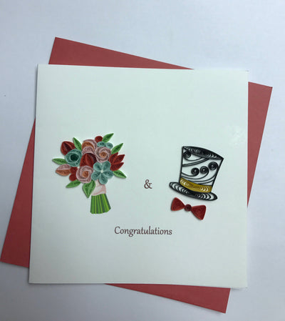 Hand Quilled Greeting Card Wedding #QC10272