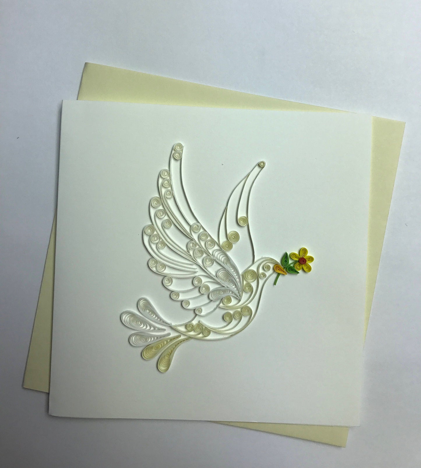 Hand Quilled Greeting Card Dove #QC10270