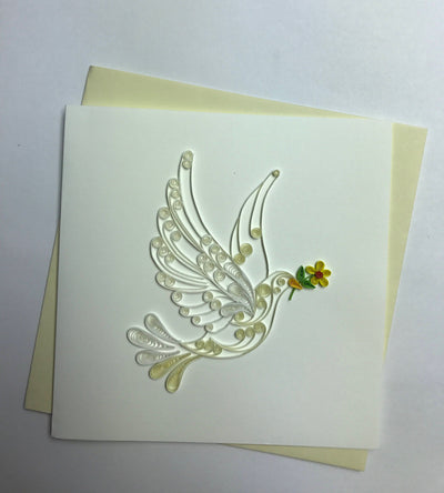 Hand Quilled Greeting Card Dove #QC10270