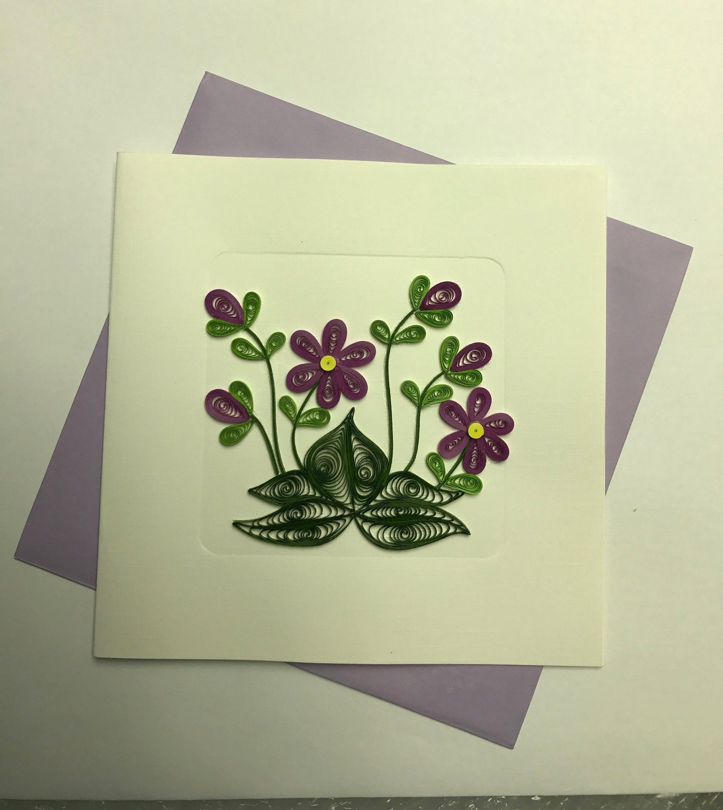 Hand Quilled Greeting Card  Flower #QC10567