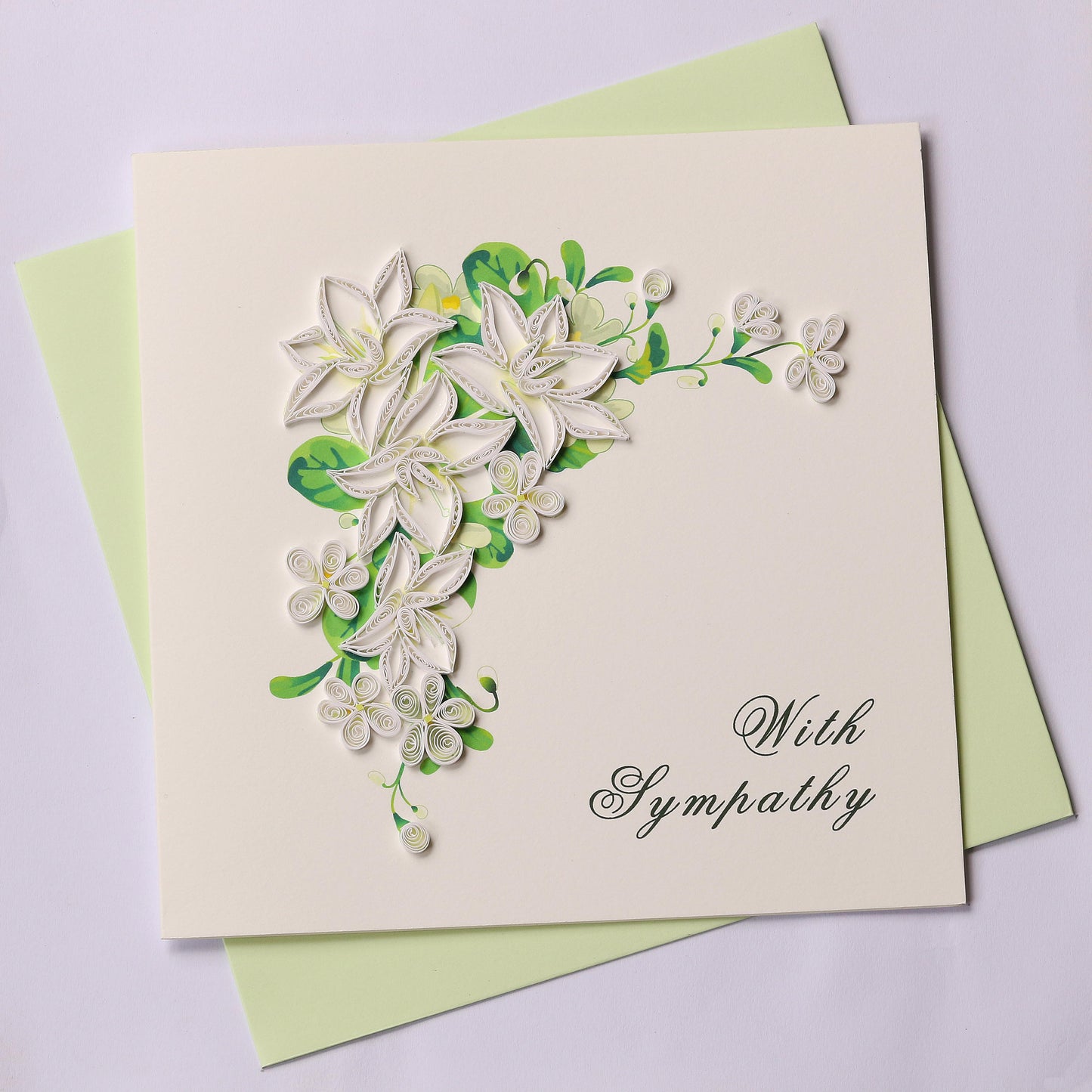Hand Quilled Greeting Card Floral Sympathy #QC10413