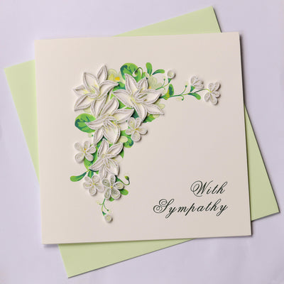 Hand Quilled Greeting Card Floral Sympathy #QC10413