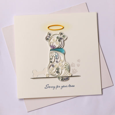 Hand Quilled Greeting Card Dog Sympathy #QC10412