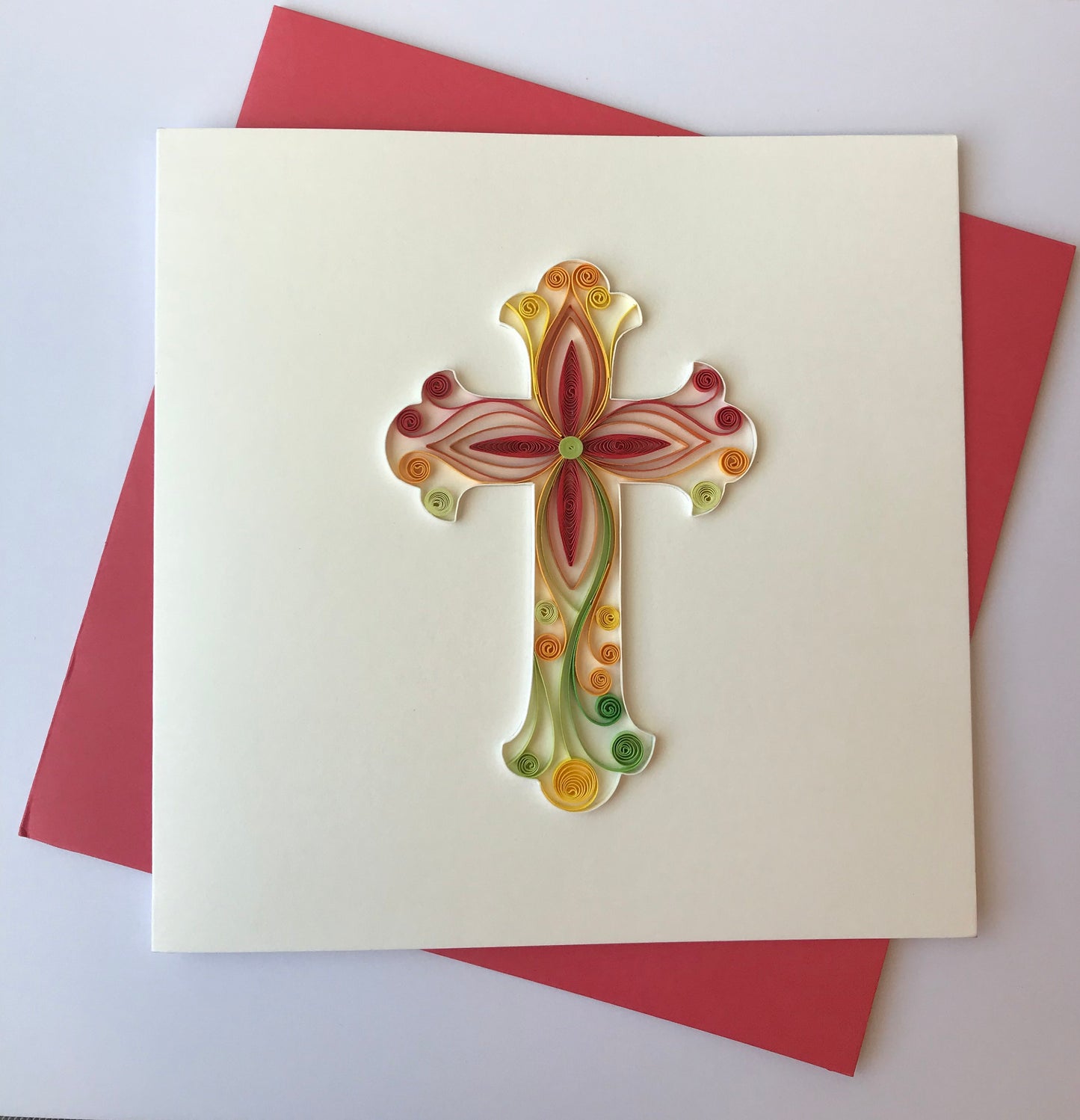 Hand Quilled Greeting Card Cross #QC10566