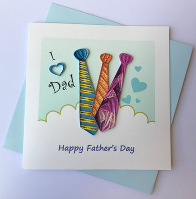 Hand Quilled Greeting Card I LOVE DAD #10549