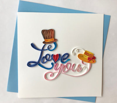 Hand Quilled Greeting Card I LOVE YOU #QC10504