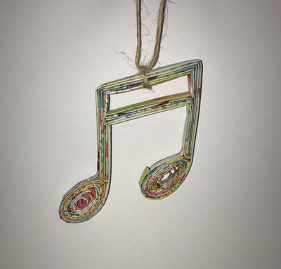 Hand Quilled Recycled Magazine MUSIC NOTE #QO10649