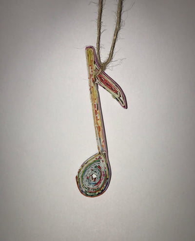 Hand Quilled Recycled Magazine Music Ornament #QO10663