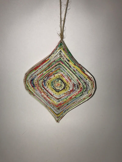 Hand Quilled Recycled Magazine Ornament #QO10673