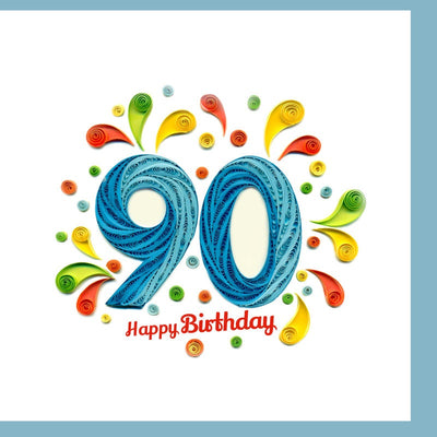 Hand Quilled Greeting Card 90th Birthday Card #10690