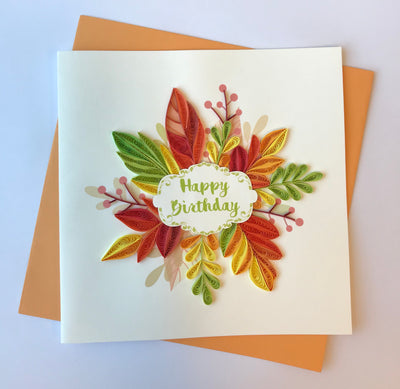 Hand Quilled Greeting Card Happy Birthday #QC10758