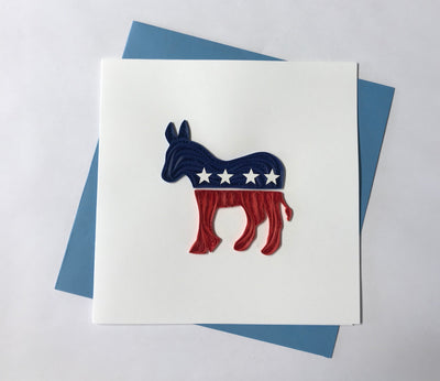 Hand Quilled Greeting Card DEMOCRAT #QC