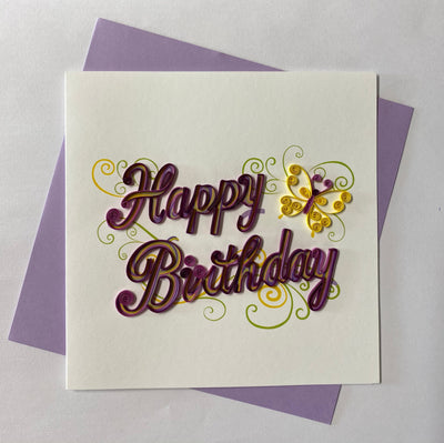 Hand Quilled Greeting Card Happy Birthday #10940