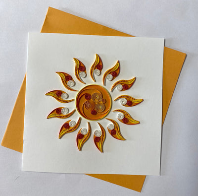 Hand Quilled Greeting Card Sun #QC10999