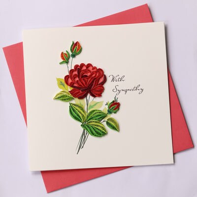 Hand Quilled Greeting Card Floral Sympathy #QC