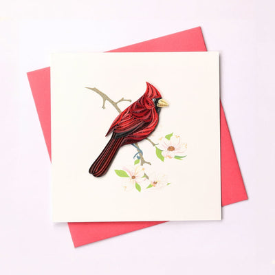 Hand Quilled Greeting Card Cardinal #QC10442