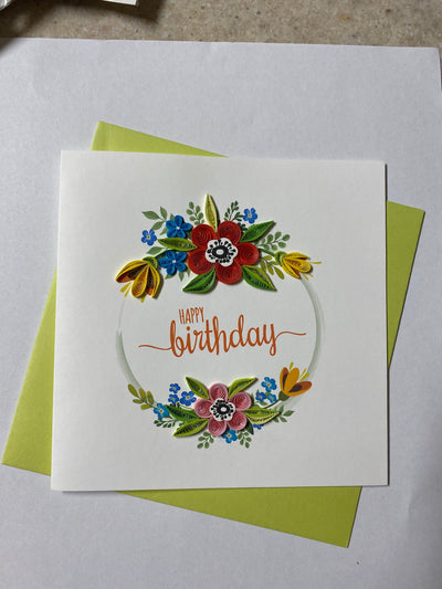 Hand Quilled Greeting Card Happy Birthday #QC11027