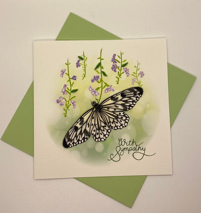 Hand Quilled Greeting Card Butterfly Sympathy #QC11142