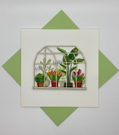 Hand Quilled Greeting Card Greenhouse #QC12030