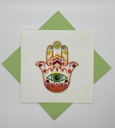 Hand Quilled Greeting Card Hamsa #QC12025