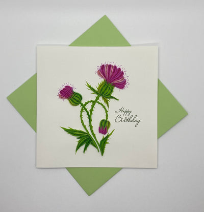 Hand Quilled Greeting Card Happy Birthday Floral #QC