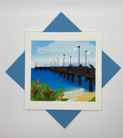 Hand Quilled Greeting Card Pier #QC12017