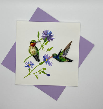 Hand Quilled Greeting Card Hummingbird #QC